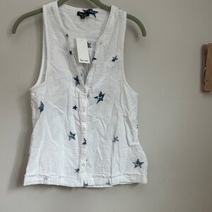 Splendid White and Blue Star Blouse